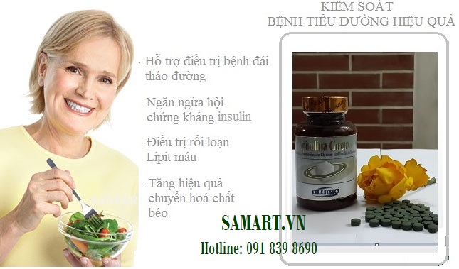 Tảo xoắn Spirulina Chrom GTF kiểm soát đường huyết rất tốt